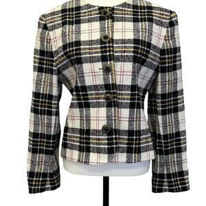 Vintage SWEETBRIAR Women’s Plaid Blazer Size 10 - Wool Blend - Made in USA